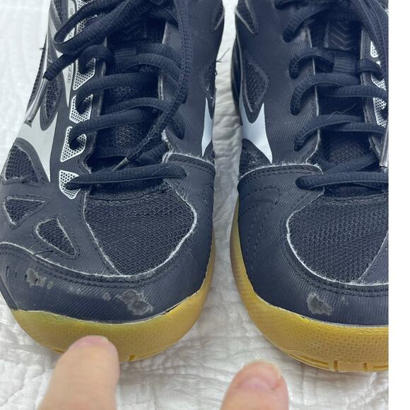 Mizuno Women 9 Black/Gray Cyclone Speed 2 Lace Up Athletic Pickleball Sneakers - Picture 6 of 10